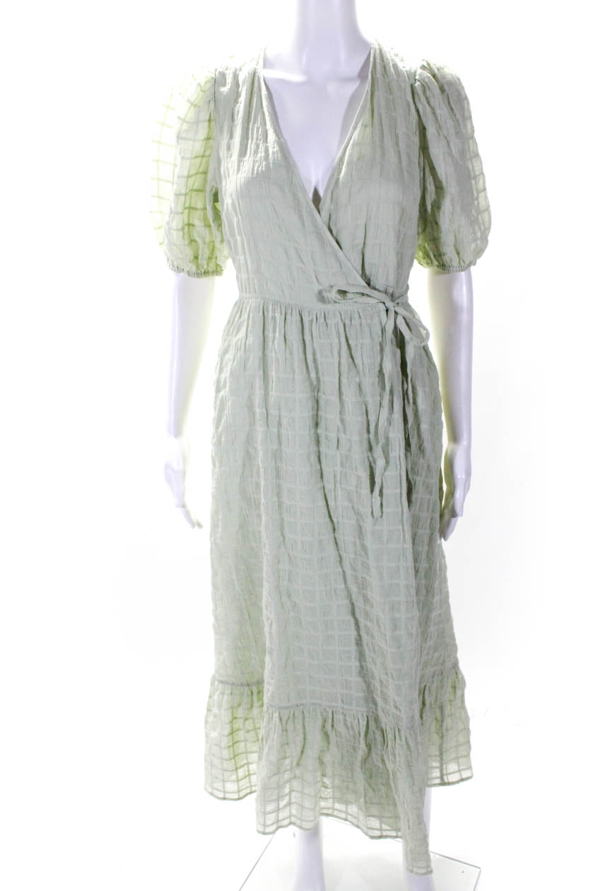 green emerald velvet dress Wrap Dress & other stories