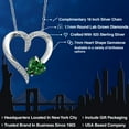 thumbnail image 2 of Gem Stone King 925 Sterling Silver Green Nano Emerald and White Lab Grown Diamond Pendant Necklace for Women | 1.05 Cttw | Gemstone May Birthstone | Heart Shape 7MM | With 18 inch Chain, 2 of 6