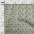 thumbnail image 2 of oneOone Cotton Silk Dusty Teal Green Fabric Floral Sewing Material Print Fabric By The Yard 42 Inch Wide, 2 of 4