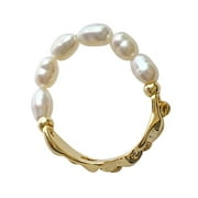 WNPXQNT Rings Retro Elastic Rope Pearl Beaded Rings for Women Fashion Party Lot R2 N9Q2