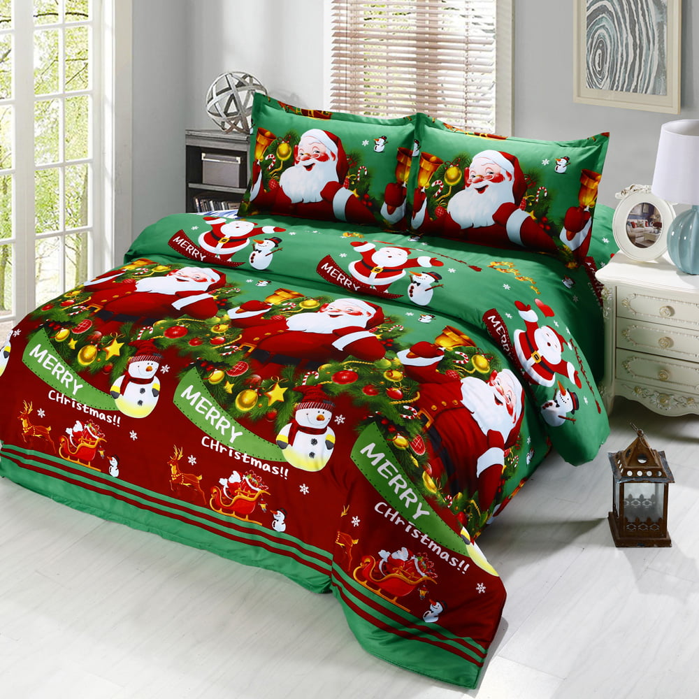 Anself 3D Printed Christmas Bedding Sets Duvet Cover 2pcs Pillowcases Bed Sheet 