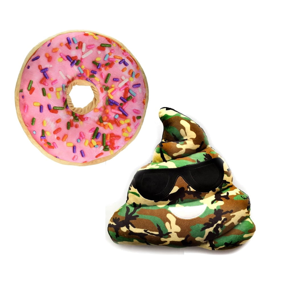 Mozlly Value Pack Top Trenz Poop Emoji Camo Throw Pillow AND