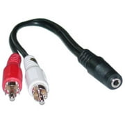 3.5mm Stereo to Dual RCA Audio Adapter Cable, 3.5mm Female to Dual RCA Male (Red/White), 6 inch