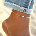 thumbnail image 4 of ChicSilver Anklets for Women S925 Sterling Silver Heart Pendant Ankle Chain Summer Beach Jewelry Ladies Fashion Anklet Waterproof, 4 of 9