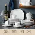 thumbnail image 5 of MALACASA, Series ELISA, 30-Piece Porcelain Dinnerware Set, Ivory White Dinner Set, Service for 6, 5 of 8