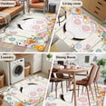 thumbnail image 5 of Area Rug for Living Room, Easter Non-Slip Indoor Large Carpet for Bedroom/Dining Room, Spring Farmhouse Watercolor Bunny Eggs Wood Grain Washable Low-Profile Rectangle Floor Runner Rugs - 4 x 6 Ft, 5 of 8