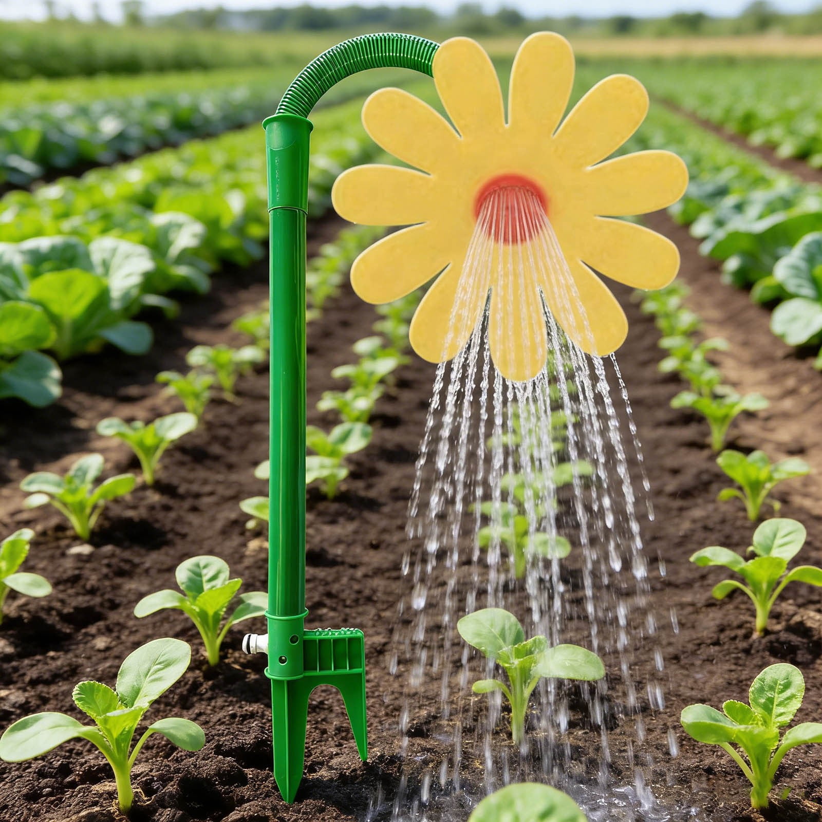 Flower Shaped Garden Sprinkler Rotating Water Sprinkler Head for Lawn Yard Irrigation System 41.7x11 Inch