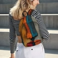 thumbnail image 6 of Honeii Abstract Colorful Duality Print Canvas College Laptop Backpack, Durable Rucksack Travel Notebook Bag School Backpack Book Bag for Men Women-Small, 6 of 7