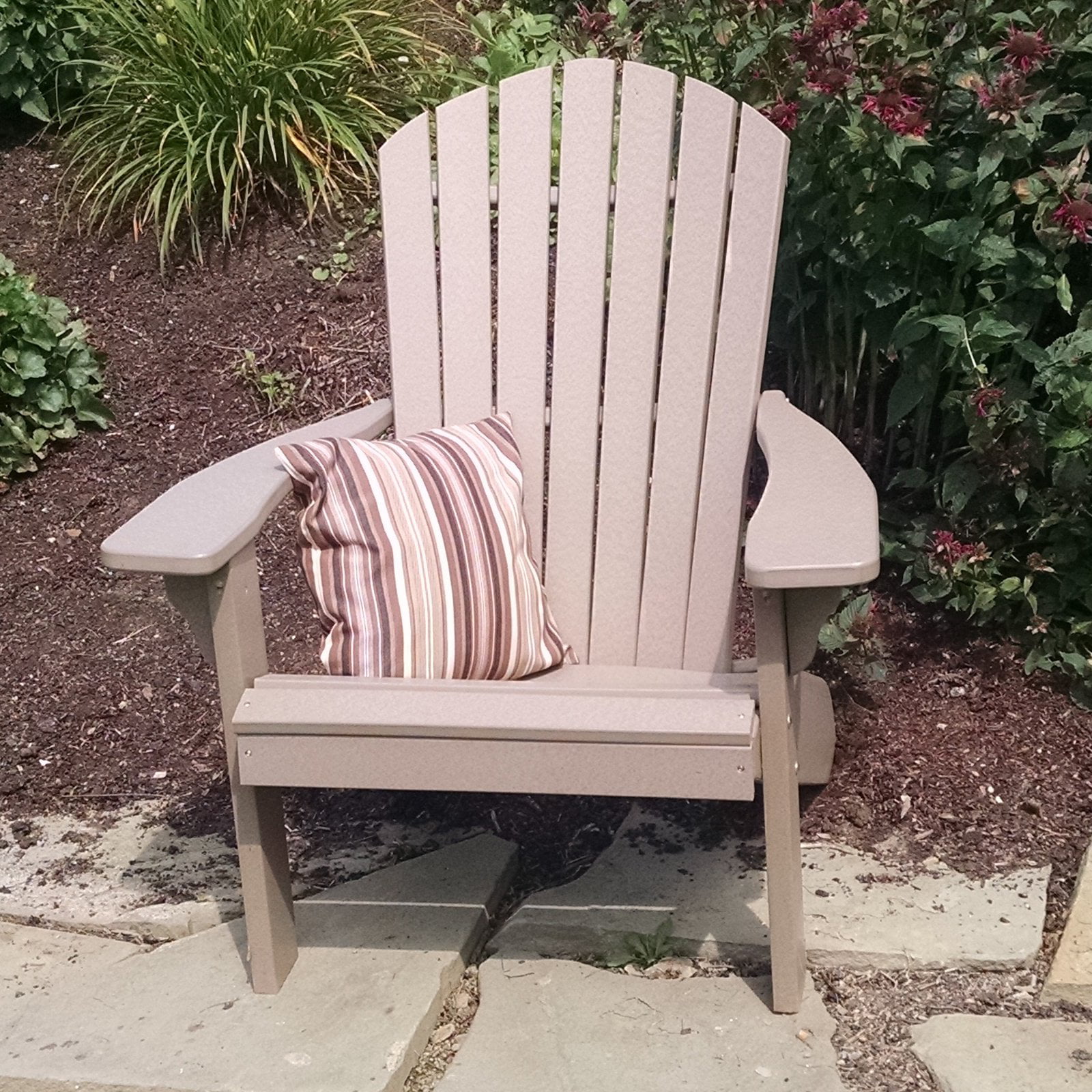 A & L Furniture Recycled Plastic Fanback Adirondack Chair