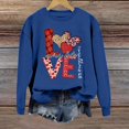 thumbnail image 2 of Valentine's Sweatshirt for Women 2026 Love Heart Graphic Pullover Crewneck Long Sleeve Tops Valentines Sweatshirt Blue M, 2 of 5