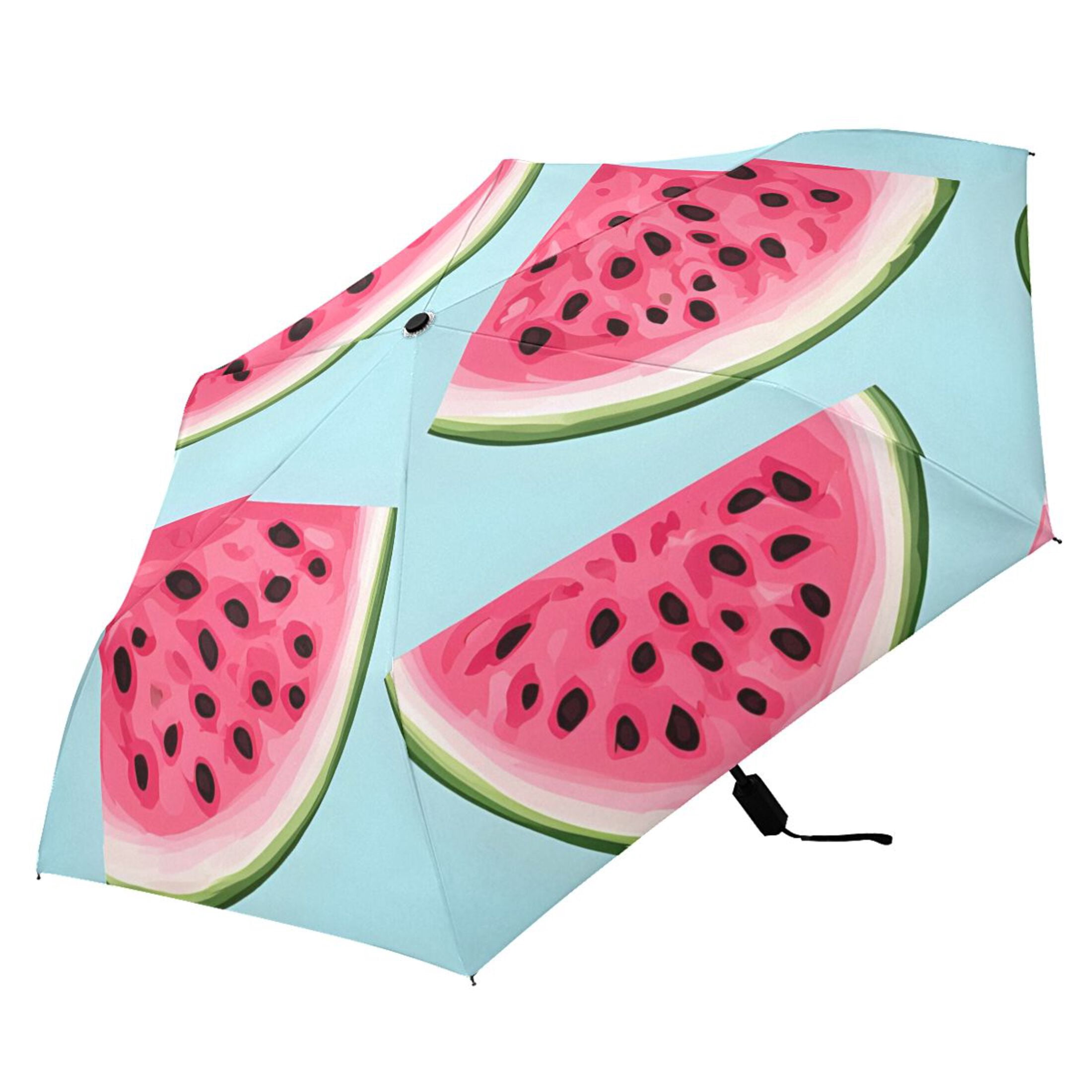 ALAZA Watermelons UPF 50+ Compact Folding Umbrella for Rain Travel Umbrella Packable