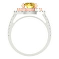 thumbnail image 4 of Halo Engagement Ring for Women - 2.6ct Simulated Yellow Diamond in 18K White/Rose Gold Promise Ring, 4 of 6