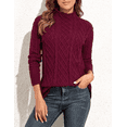 thumbnail image 3 of PrettyGuide Women's Tunic Sweater Cable Knit Mock Neck Pullover Long Sweater Tops, 3 of 5