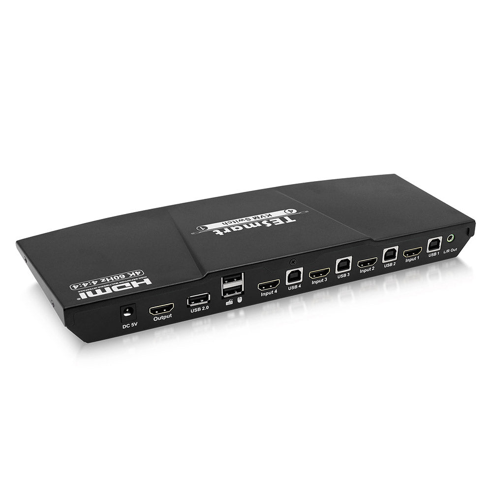 TESmart 4-Port HDMI KVM Switch - 4K 60Hz UHD - Audio Output and USB Sharing - 4x1 - image 3 of 28