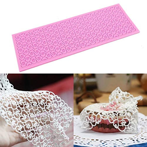 Lace Flower Pattern Silicone Mat Fondant Cake Embossed Cake Mold Mould 