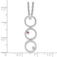 thumbnail image 3 of Auriga 925 Sterling Silver 1.3 mm Rhodium-Plated Diamond and Ruby Necklace for Women 20", 3 of 6
