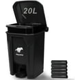 thumbnail image 2 of Dog Poop Trash Can Outside with Pooper Scooper and Metal Rake & Tray, 20L/5Gal Dog Waste Trash Can with Lid, Pedal and Removable Inner Waste Bin, Pet Poop Bin with 100 Bags, Green, 2 of 8