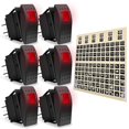 thumbnail image 1 of GHSDFBB Rocker Switch 12V 24V ON/Off, Red LED Rocker Toggle Switch for UTV Boat Auto, Car Marine Rocker Light Switch SPST Self-Latching 4 Pins-6 Pack, 1 Pack DIY Stickers, 1 of 7