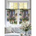 thumbnail image 5 of Spring Flowers Sheer Curtains 54 Inches Length 2 Panels Set, Window Sheer Curtains for Living Room/Bedroom, Botanical Windows Floral Pots Bicycle Light Filtering Rod Pocket Curtain 52''x54''x2, 5 of 8