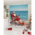 thumbnail image 3 of Coastal Christmas Shower Curtain, Red Santa Blue Beach Xmas Waterproof Washable Boho Funny Cute Shower Curtains Set for Bathroom Farmhouse Bathtubs Decor with Hook, 36"Wx72"L, 3 of 7