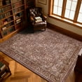 thumbnail image 2 of ARJINCUTE Distressed Vintage Traditional Farmhouse Brown Area Rugs 5'x8', Non-Slips Low Pile High Traffic Machine Washable, 2 of 8