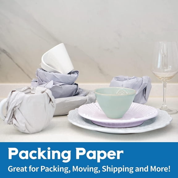 30.5" x 17" Large size (500 sheets, 17.6lb) Packing Paper Sheets for Moving, A grade of Newsprint paper for wrapping, storage, shipping. Box packaged. Ideal for wrap dish, glassware.