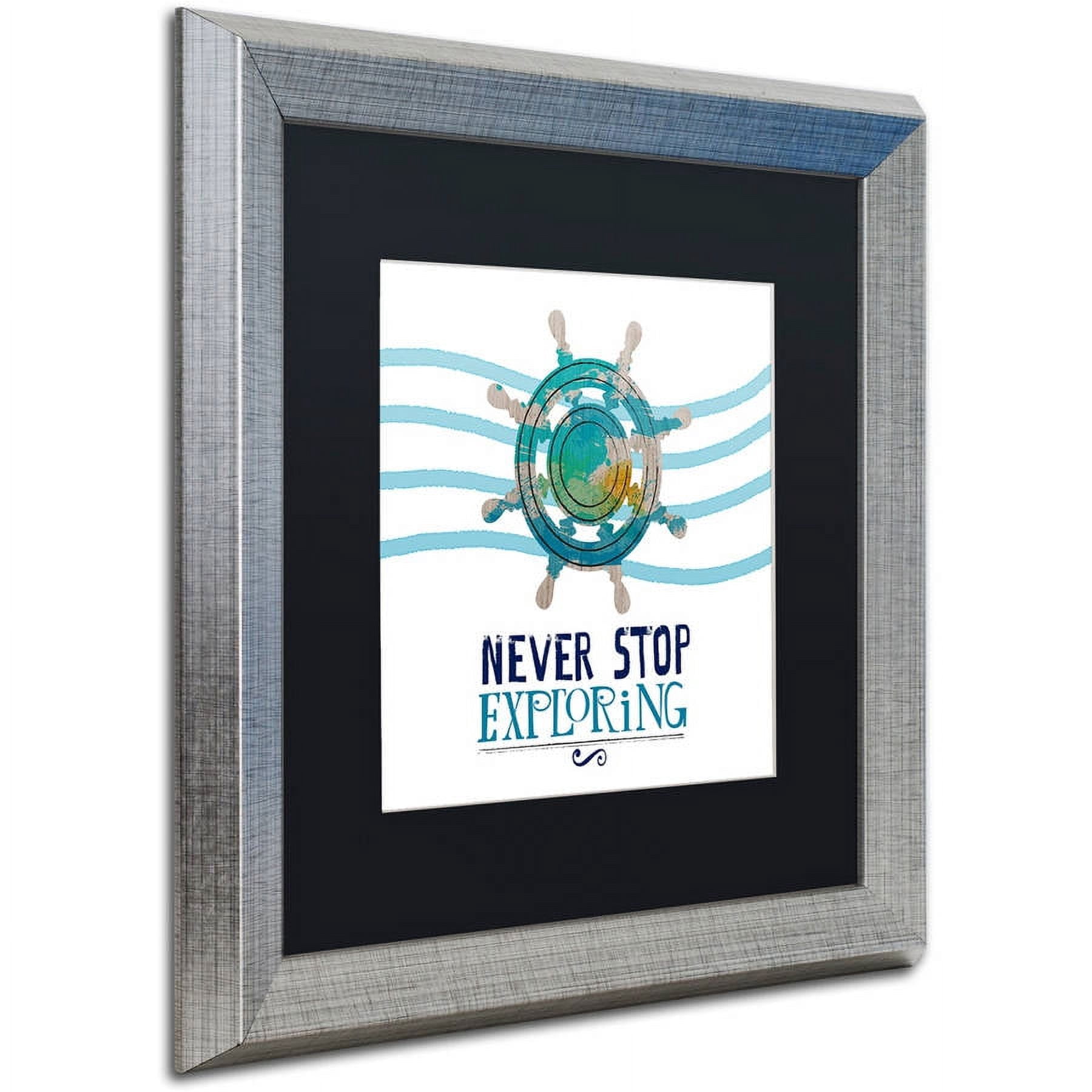 Trademark Fine Art "Exploring" Canvas Art by Lisa Powell Braun, Black Matte, Silver Frame