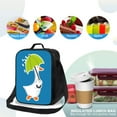 thumbnail image 4 of Honeii Goose Holding an Umbrella Print Insulated Lunch Bag, Reusable Lunch Box for Adult, Leakproof Cooler Bag for Work Office Travel Picnic, 4 of 7