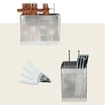 thumbnail image 2 of 2X Stainless Steel Chopsticks Holder Hanging Cutlery Drying Basket Tableware Drainer with Hooks Kitchen Utensil(A), 2 of 6