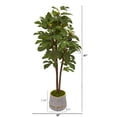 thumbnail image 2 of Nearly Natural 47" Fig Artificial Tree in Stoneware Vase with Gold Trimming, Green, 2 of 4