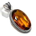 thumbnail image 2 of Natural Honey Topaz Gemstone Handmade 925 Sterling Silver Pendant 2.36", 2 of 2