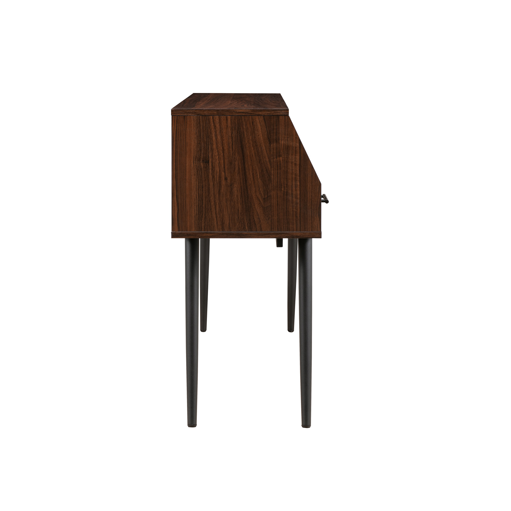 Walker Edison 44” Mid-Century Modern 2-Drawer Entry Table, Dark Walnut