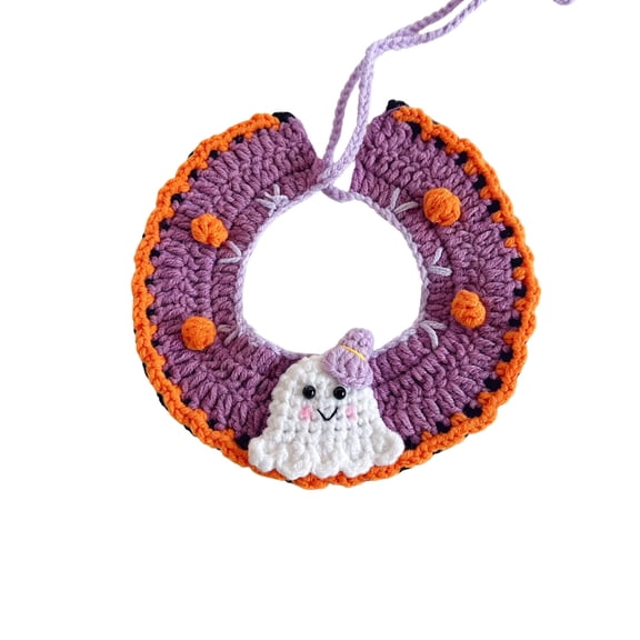 Halloween Warm Knitted Pet Collar, Handmade Yarn Dog Neckerchief Bib Cat Neckerchief Pet Christmas Neck Accessory For Kitties Small Medium Dogs Party Outfit Supplies