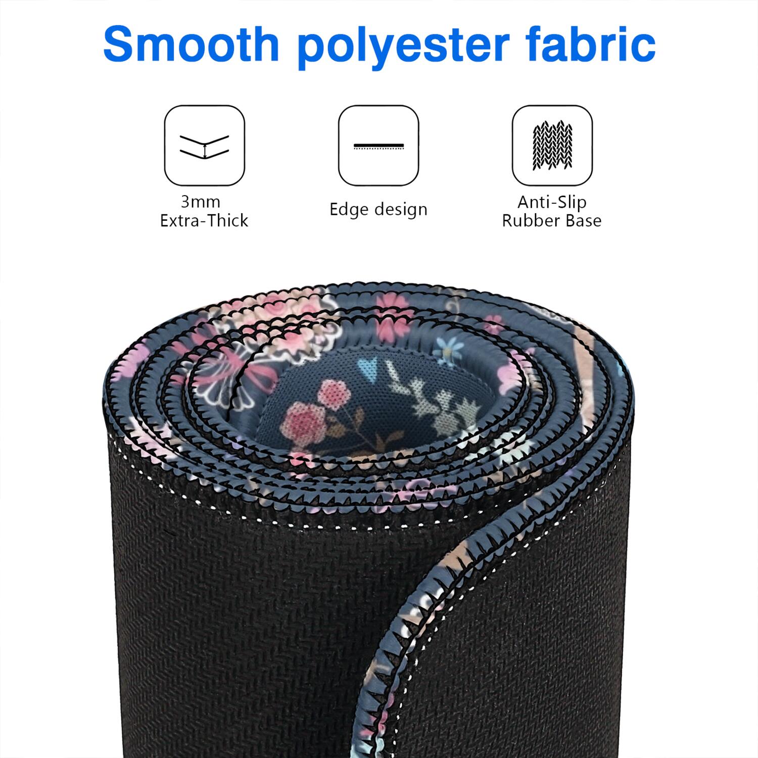 Long Mouse Pads for Desk,Rainbow Princess Pattern Desk Mats on Top Of Desks, Desk Mouse Pad Extra Large with 3mm Non-Slip Base and Stitched Edge for Gaming,Office,Work,Home 47.3"x23.6"