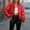 Red, variant on AOOCHASLIY Valentine's Women Gift Womens Warm Solid Hoodless Jacket Slim Winter Parkas Outwear Coats