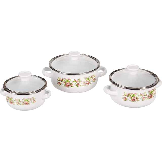 Juego de 3 Ollas de Peltre con Tapa 12, 14 y 16 cms Hot Spot Z479