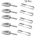 thumbnail image 1 of 5 cucharas dulces y 5 pinzas de hielo, cucharas de acero inoxidable para supermercado, dulces, café, cubo de hielo, boda, barra de cocina, barbacoa, dulces, postre, buffet, café, té Xemadio QH-149, 1 of 6