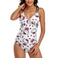 thumbnail image 4 of Hello Kitty Women's One Piece Swimsuit Tummy Control V Neck Bathing Suits, 4 of 7