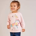 thumbnail image 3 of Toddler Girls Sweatshirts Crewneck Hoodies Dinosaur Long Sleeve Collage T Shirts Kids Pullover Tops(8104-giraffe 120), 3 of 4