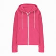 thumbnail image 4 of Godom Women's Drawstring Zip Up Cute Hoodies Fall Jacket Oversized Casual Solid Color Sweatshirts with Pocket, 4 of 5