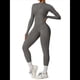 thumbnail image 1 of Mono de Entrenamiento de Larga para Mujer, con Cremallera, Pantalón y Mono Ajustado. Gris S, 1 of 10