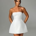 thumbnail image 5 of Carlikeit Women's Strapless Tube Mini Dress A Line Cocktail Party Dress Sleeveless Corset Style Short Formal Dress, 5 of 9