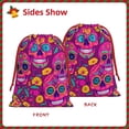 thumbnail image 4 of Super Soft Fabric Gift Bag Contraction Free Bag Mouth Pull Rope Design Red Ribbon Mouth For The Festival Festive Sugar Skulls (8) Large, 4 of 8