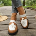 thumbnail image 2 of HEWUQI Women's Slip on Boat Shoes Platform Lace up Lightweight Suede Loafers Round Toe Soft Sole Clogs Comfortable Casual Walking Sneakers d-Brown Size 8.5, 2 of 7