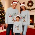thumbnail image 4 of Jkety Family Christmas Shirts Family Matching Christmas T Shirts Soft Deer Head Print Long Sleeve Crewneck Tops for Family Cozy Set Grey,2XL, 4 of 6