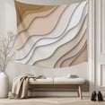 thumbnail image 5 of Beige Ombre Large Tapestry for Bedroom Wall Hanging Tapestry, Modern Geometric Abstract Aesthetic Cream Ceiling Backdrop Tapestries Poster Blanket Wall Decor for Teens Room Living Room Dorm 85" x 90", 5 of 8