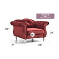 thumbnail image 2 of Glory Furniture Hollywood Velvet Chair in Burgundy, 2 of 6