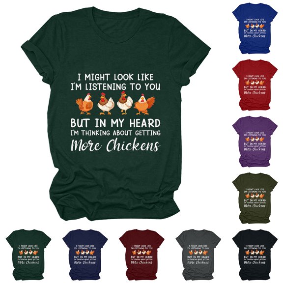 Fesfesfes Tops for Women Casual Spring Womens Work Tops Short Sleeve Out Blouse Farmer Funny Letter Print Shirt T-Shirt Tops Tees for Women 6(M)