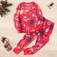 thumbnail image 2 of TOWED22 Boy Girl Pajamas Sets Baby Pajamas Cartoon Cute Print Long Sleeve Top Trousers Outfits Set Fall Winter 2-Piece Sleepwear Pjs For Kids(Red,5-6 Y), 2 of 8