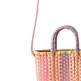 thumbnail image 3 of Bolsas tejidas con correa, bolsa tejida de plástico colorida para playa de verano, bolsa tejida con valor inmejorable, 3 of 5